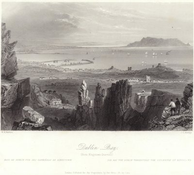 Dublin Bay vanaf de Kingstown-steengroeven door William Henry Bartlett