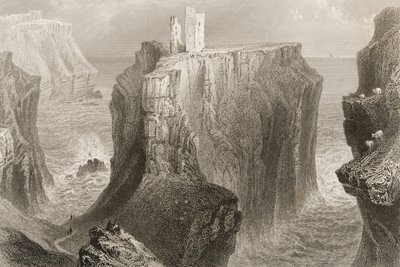 Kasteel Dunseverick, County Antrim, Noord-Ierland, uit 