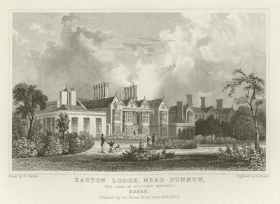 Easton Lodge, nabij Great Dunmow, de Zetel van Viscount Maynard, Essex door William Henry Bartlett
