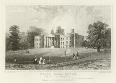 Felix Hall, Essex, Landgoed van C C Western, Esquire, MP door William Henry Bartlett