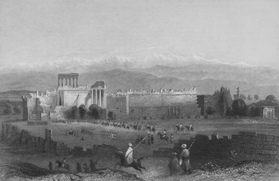 Algemeen uitzicht op Balbec en Anti-Libanon door William Henry Bartlett