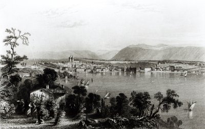 Genève vanuit Coligny, gegraveerd door Robert Wallis door William Henry Bartlett