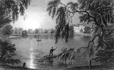 Gosfield Hall, vanaf de Weathersfield Road, Essex, gegraveerd door Charles Mottram, 1833 door William Henry Bartlett