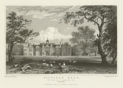 Gosfield Hall, de zetel van E G Barnard, Esquire, Essex door William Henry Bartlett