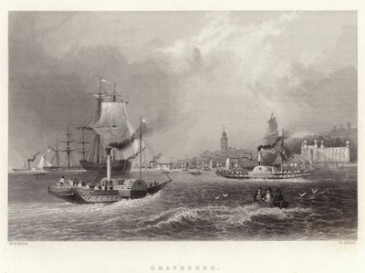 Gravesend door William Henry Bartlett