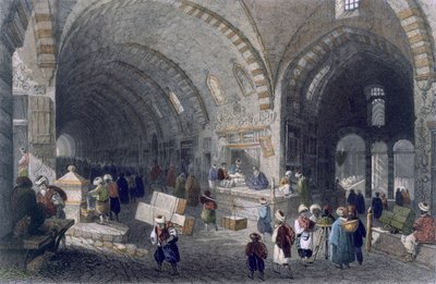 Grote Laan in de Tchartchi, ca. 1850 (gekleurde aquatint) door William Henry Bartlett