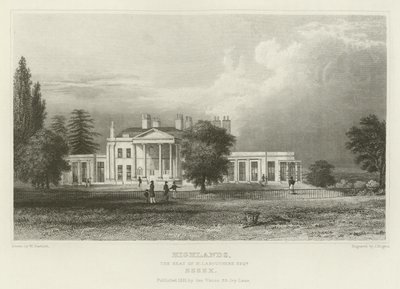 Highlands, de zetel van N Labouchere, Esquire, Essex door William Henry Bartlett