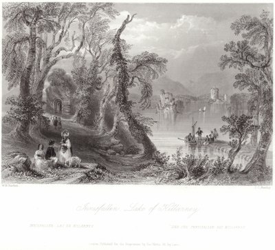 Innisfallen, Meer van Killarney door William Henry Bartlett