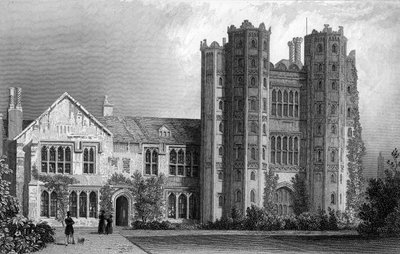 Layer Marney Tower, Essex, gegraveerd door Henry Wallis, 1832 door William Henry Bartlett
