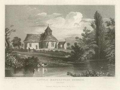 Little Maplestead Church, Essex door William Henry Bartlett