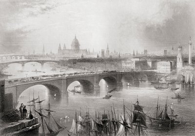 Londen, Southwark en Blackfriars bruggen over de rivier de Theems, Londen, Engeland, uit 