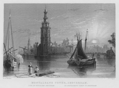 Montalbans Toren, Amsterdam door William Henry Bartlett