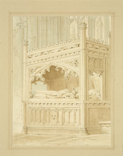 Monument voor William Canynges in St Mary Redcliffe door William Henry Bartlett