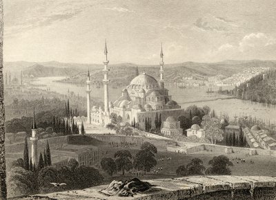 Moskee en graf van Sulieman, vanaf de Seraskier