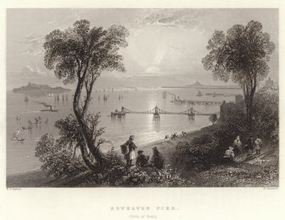 Newhaven Pier, (Firth of Forth) door William Henry Bartlett