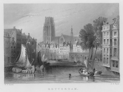 Rotterdam (gravure) door William Henry Bartlett