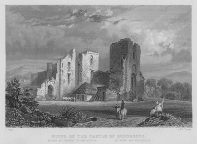 Ruïnes van het kasteel van Brederode (gravure) door William Henry Bartlett