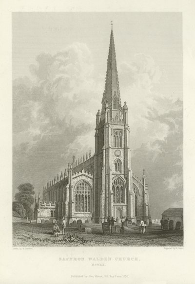 Saffron Walden Kerk, Essex door William Henry Bartlett