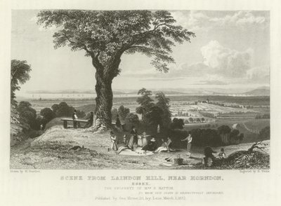 Scène van Laindon Hill, nabij Horndon, Essex door William Henry Bartlett