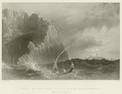 Scène aan de kust van Klein-Azië door William Henry Bartlett