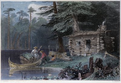 Klein huis van kolonisten aan het Chaudièremeer - in 