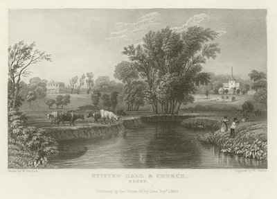 Stisted Hall en Kerk, Essex door William Henry Bartlett