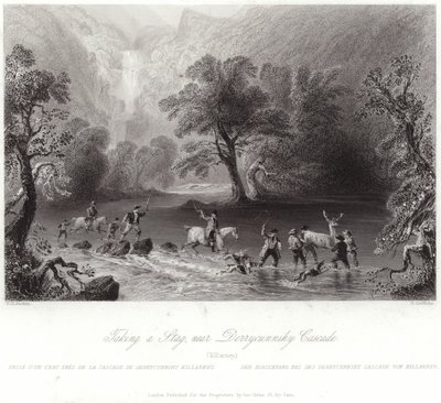 Een hert vangen bij Derrycunnihy door William Henry Bartlett