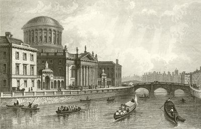 De Vier Rechtbanken, Dublin door William Henry Bartlett