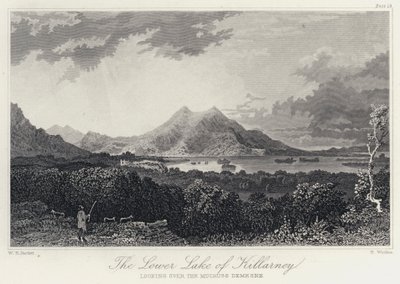 Het lagere meer van Killarney, kijkend over het Mucruss landgoed (gravure) door William Henry Bartlett