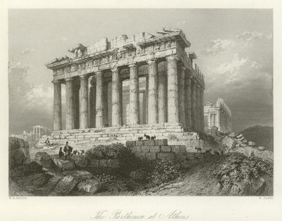 Het Parthenon in Athene door William Henry Bartlett