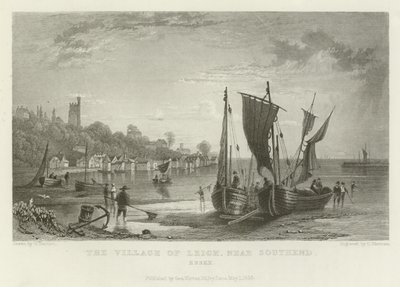 Het Dorp Leigh, nabij Southend, Essex door William Henry Bartlett