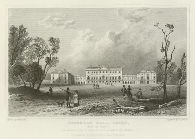 Thorndon Hall, Essex, vanuit het Noorden, Zetel van Lord Petrie door William Henry Bartlett