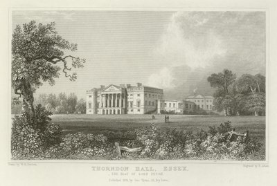 Thorndon Hall, Essex, de Zetel van Lord Petre door William Henry Bartlett