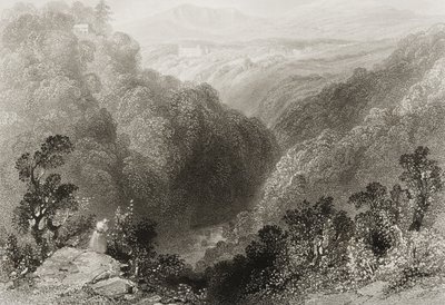 Uitzicht op Powerscourt vanaf de Dargle, County Wicklow, uit 