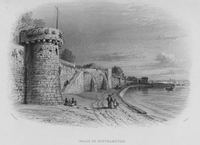 Muren van Southampton door William Henry Bartlett