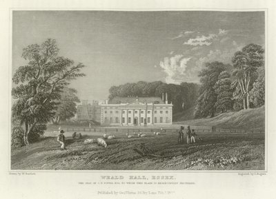 Weald Hall, Essex, het landgoed van C T Tower, Esquire door William Henry Bartlett