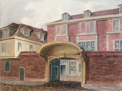 Ingang van Old Winchester House, 1839 door William Henry Browne