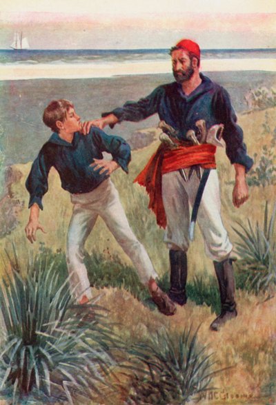 Een zware hand greep mijn schouder en hield deze vast als in een bankschroef door William Henry Charles Groome