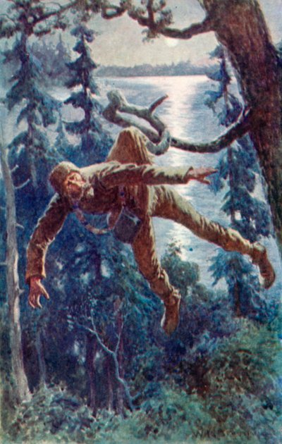 Een tak haakte zich vast aan de zoom van zijn shirt en hij hing in de lucht door William Henry Charles Groome