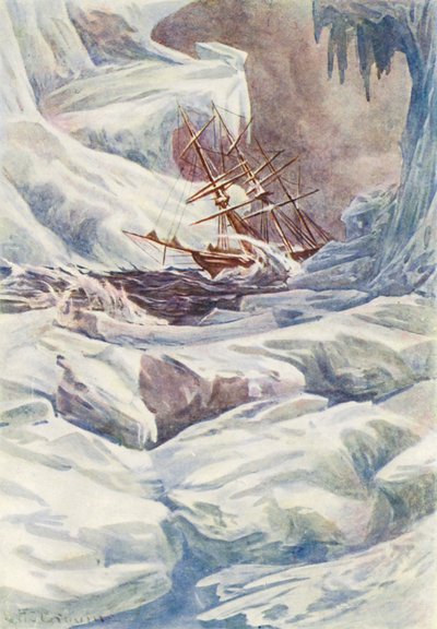 Illustratie voor De Wereld van IJs of de Walvisvaart van De Dolfijn door William Henry Charles Groome