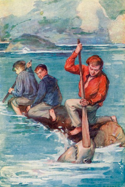 Jack stak onmiddellijk de peddel in de monsterlijke kaken en duwde hem in zijn keel door William Henry Charles Groome