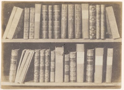 Een Scène in een Bibliotheek, plaat VIII uit de Pencil of Nature door William Henry Fox Talbot