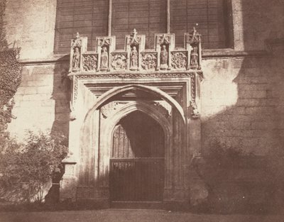 Een oude deur, Magdalen College, Oxford,1843 (foto) door William Henry Fox Talbot