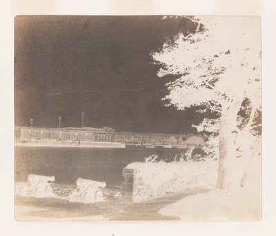 Royal William Victualling Yard, Plymouth, vanaf Mount Edgecumbe door William Henry Fox Talbot