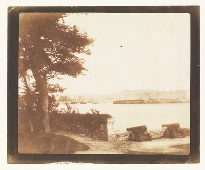 Royal William Victualling Yard, Plymouth, vanaf Mount Edgecumbe door William Henry Fox Talbot
