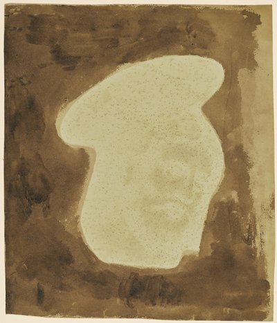 [Het hoofd van Christus van een schilderij op glas]. door William Henry Fox Talbot