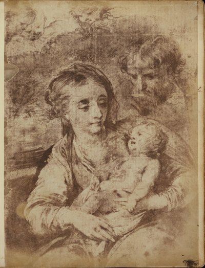 De Heilige Familie met drie cherubijnen door William Henry Fox Talbot