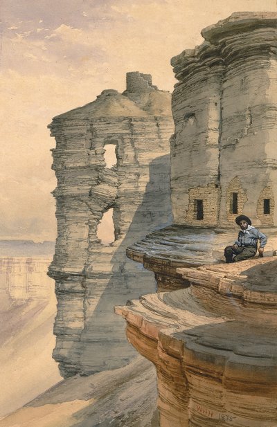 Kliphuizen aan de Rio Mancos, Colorado door William Henry Holmes
