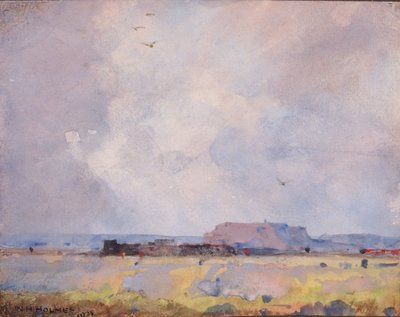 In het Plateaugebied, met een Bewoond Pueblo door William Henry Holmes