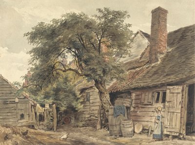 Achtertuin van een huisje door William Henry Hunt